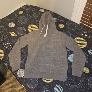 cross neck hoodie medium grey